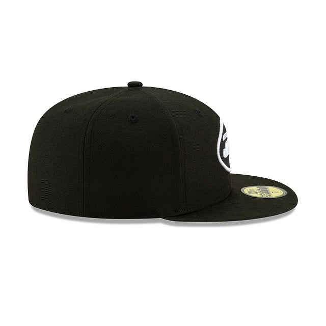 New York Jets Black and White 59FIFTY Fitted Hat