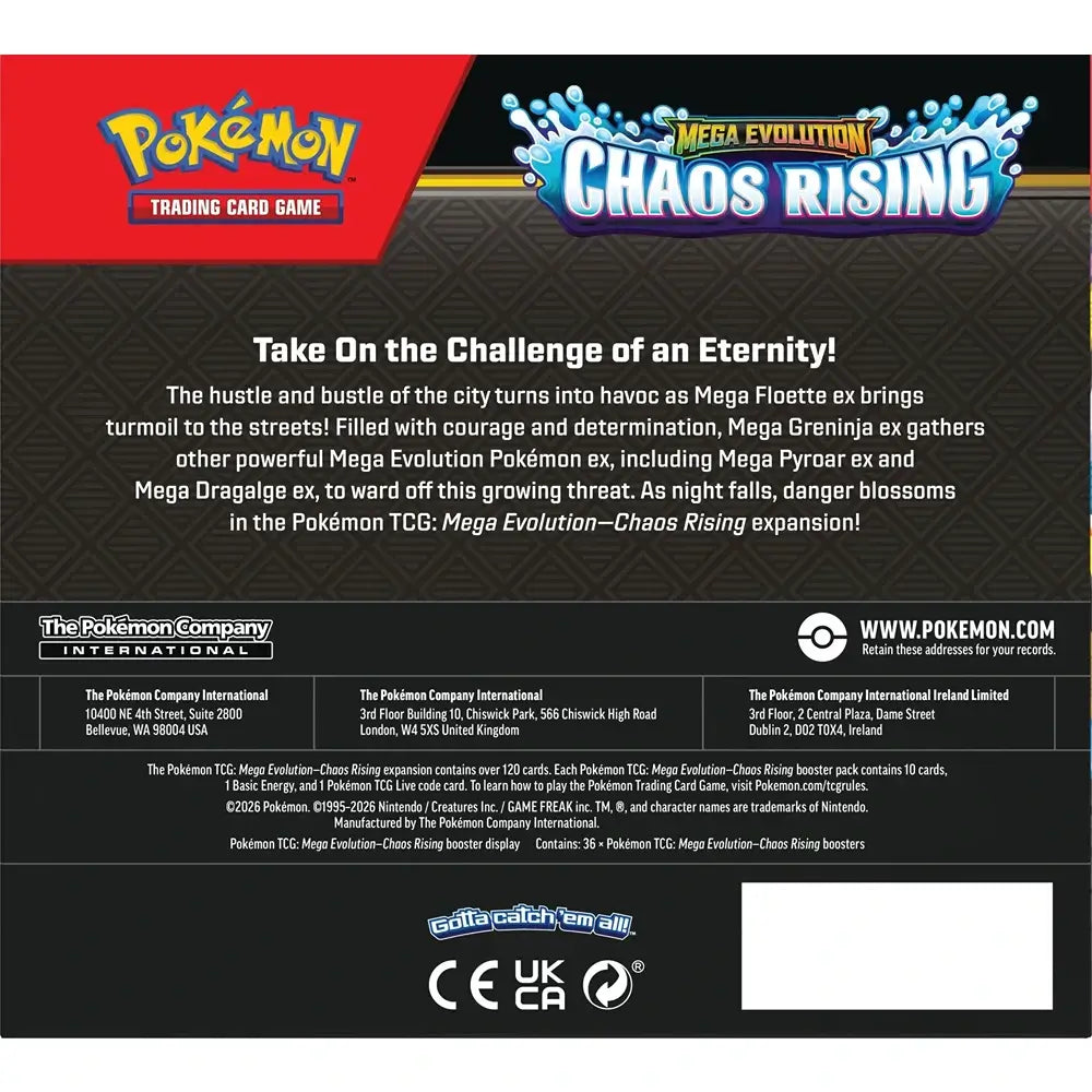 🔥2026 Christmas Gift🎄: Mega Evolution - Chaos Rising Booster Box (36 Booster Packs)