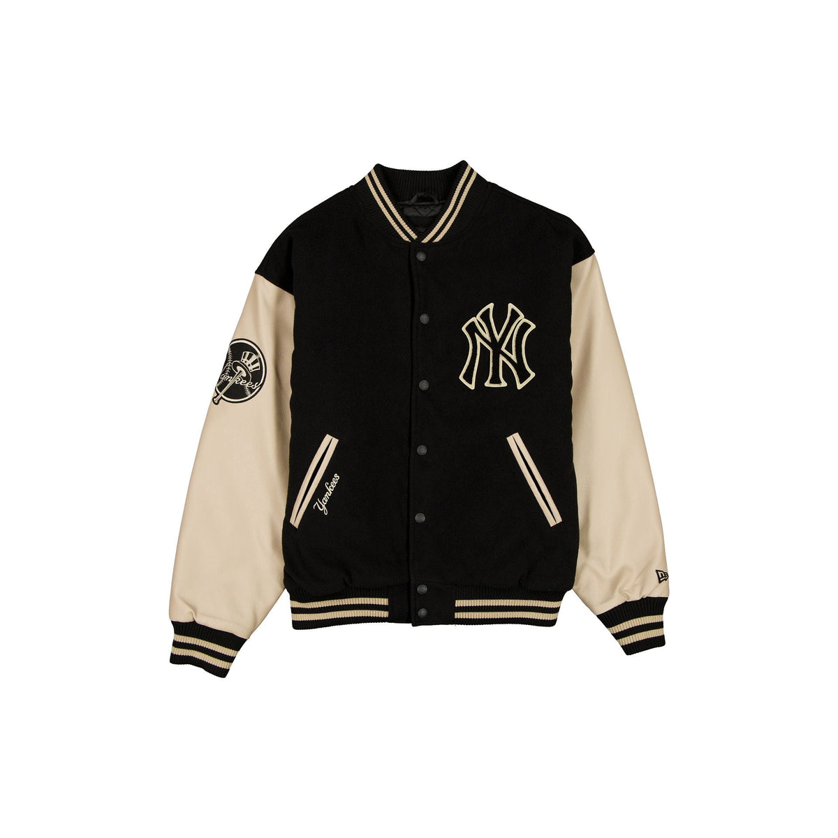 New York Yankees Patched Black Varsity Jacket