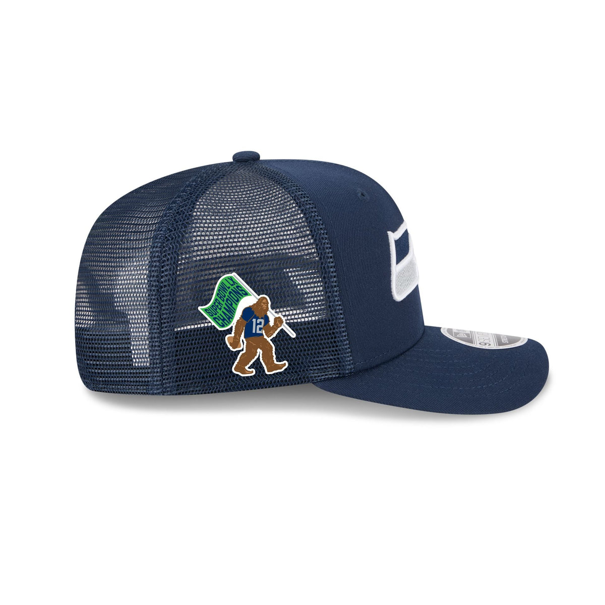 Seattle Seahawks Super Bowl LX Champions Sasquatch Sidepatch 9SEVENTY Trucker Hat