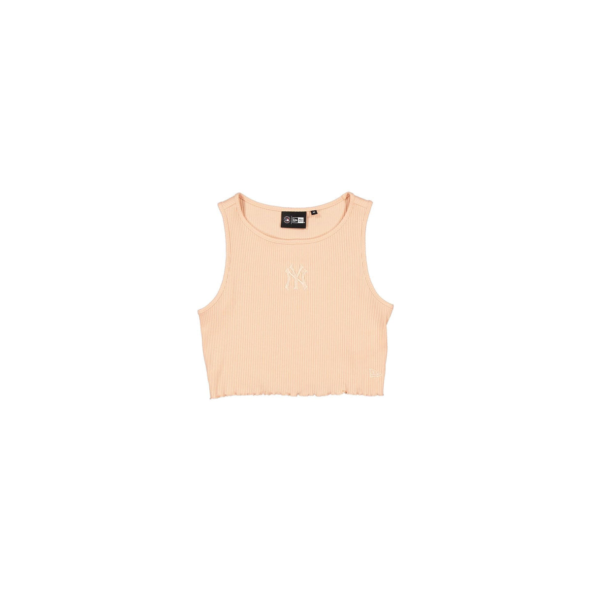 New York Yankees Tonal Cropped Rib Pastel Pink Women's Tank Top