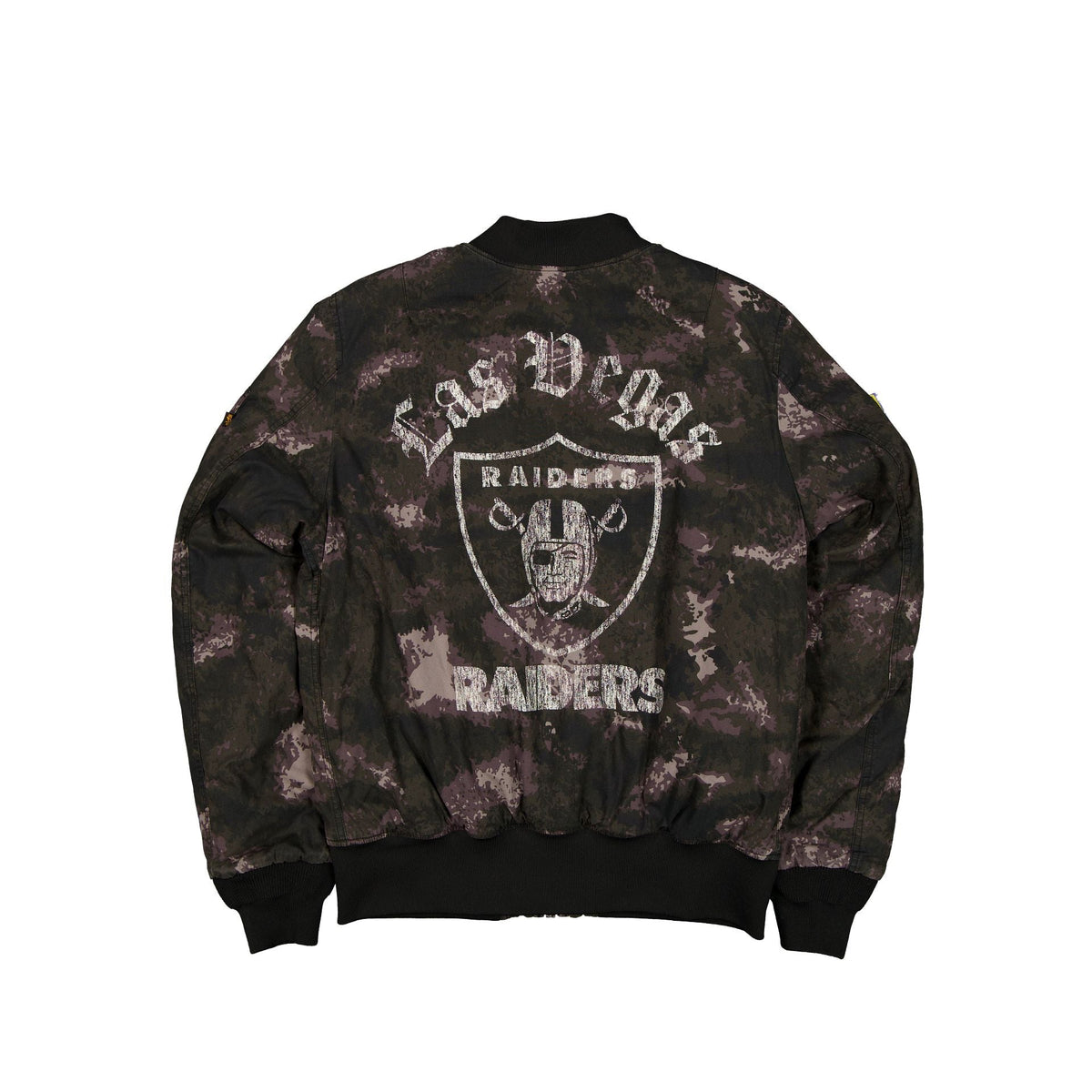 Alpha Industries x Las Vegas Raiders Black Camo MA-1 Bomber Jacket