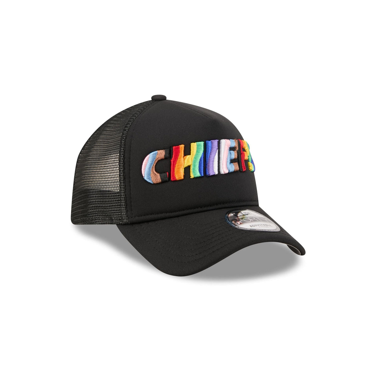 Kansas City Chiefs Rainbow Wordmark 9FORTY A-Frame Trucker Hat