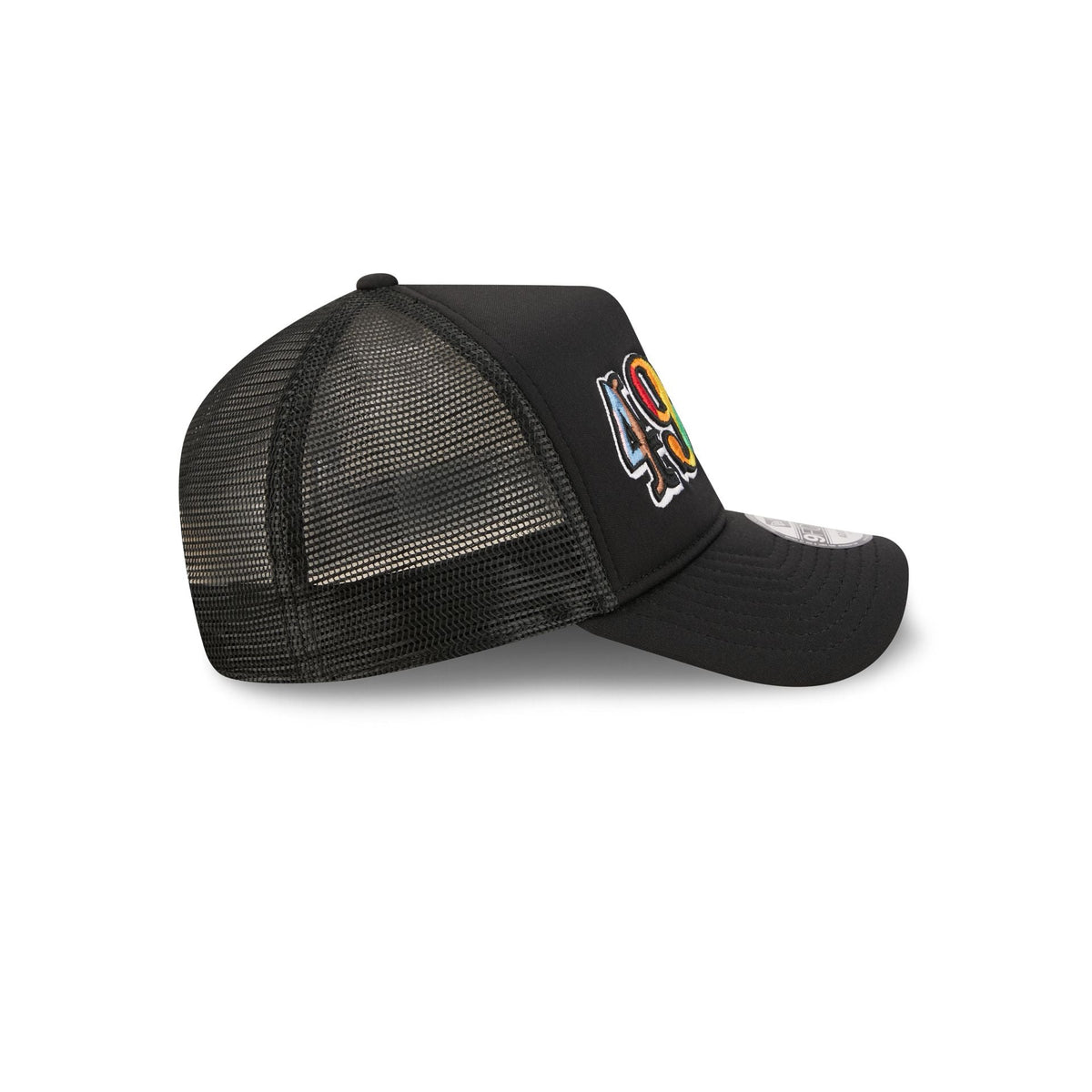 San Francisco 49ers Rainbow Wordmark 9FORTY A-Frame Trucker Hat
