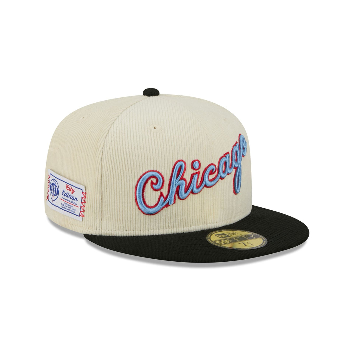 Chicago Bulls 2025 City Edition Chrome White Corduroy 59FIFTY Fitted Hat