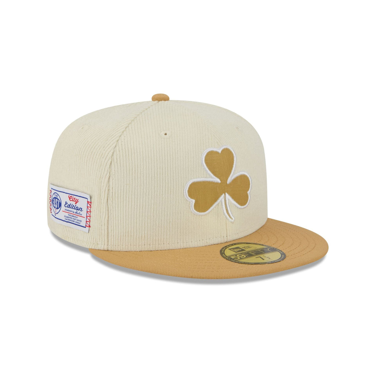 Boston Celtics 2025 City Edition Chrome White Corduroy 59FIFTY Fitted Hat