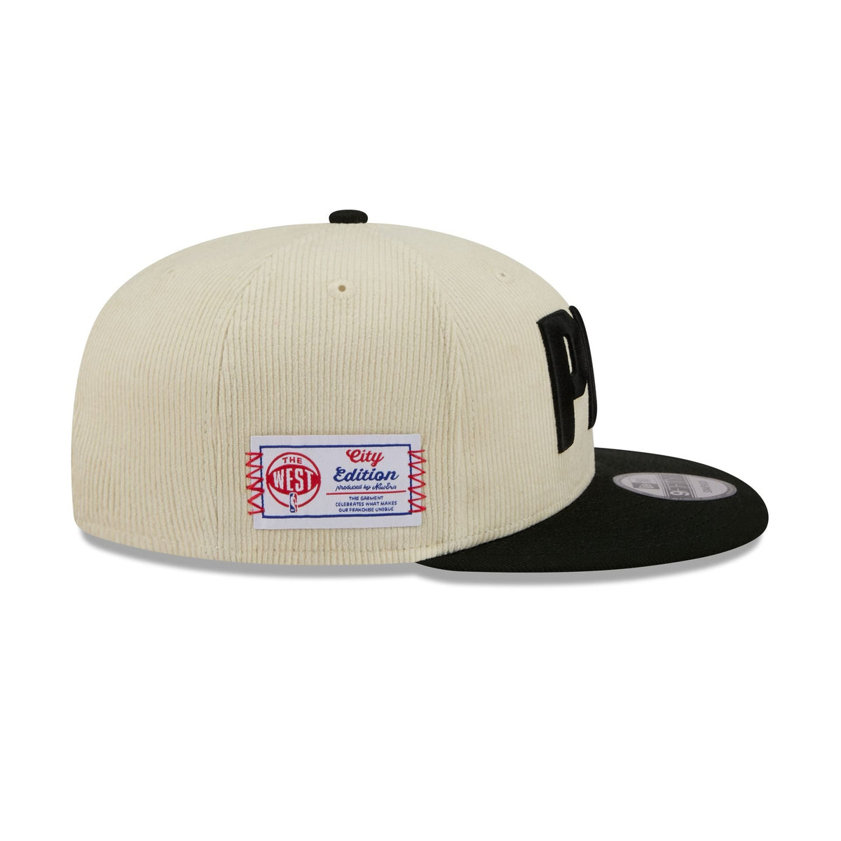 Portland Trail Blazers 2025 City Edition Chrome White Corduroy 9FIFTY Snapback Hat