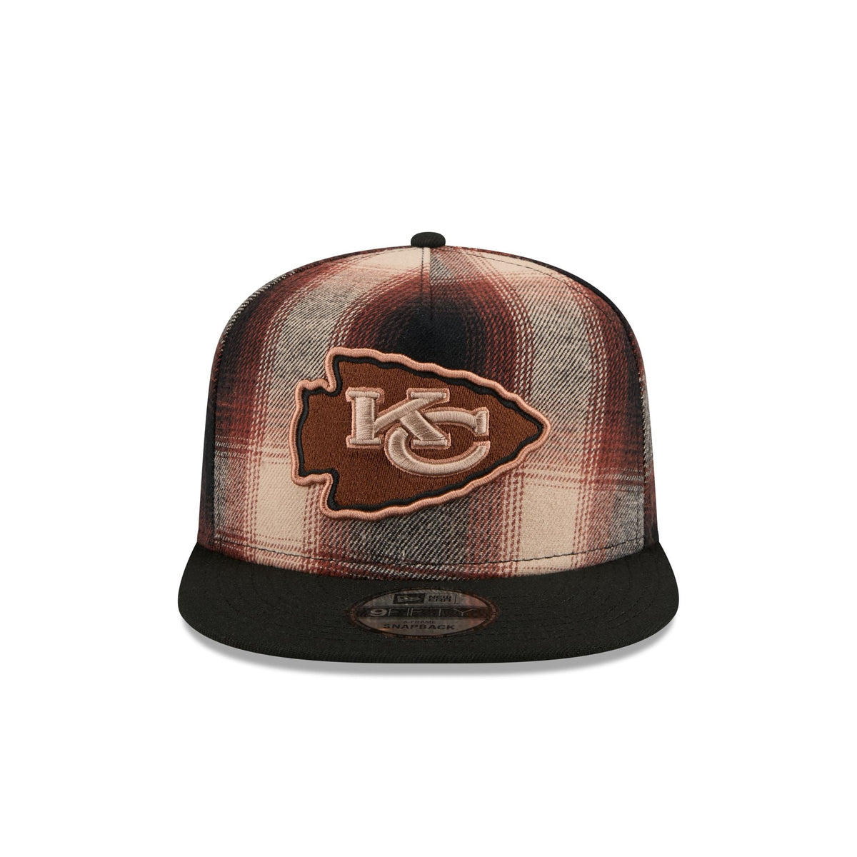 Kansas City Chiefs Grunge Plaid 9FIFTY A-Frame Adjustable Hat