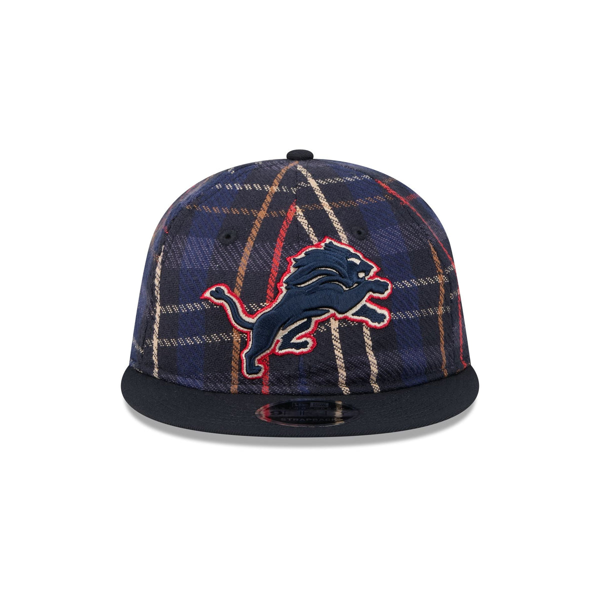 Detroit Lions Grunge Plaid Retro Crown 9FIFTY Adjustable Hat