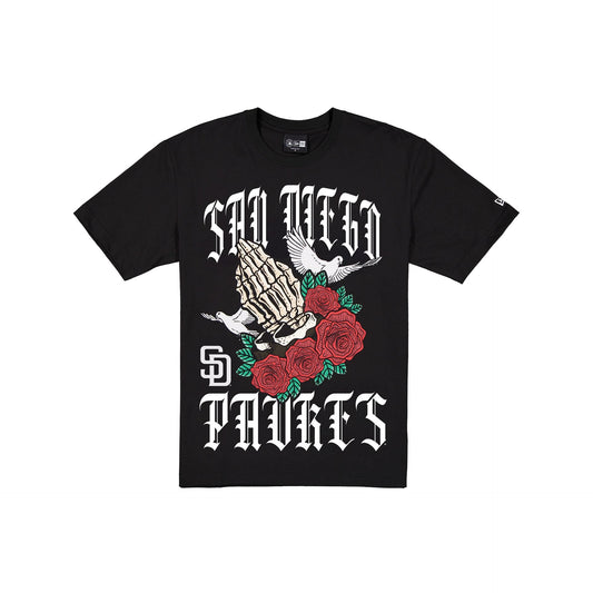 San Diego Padres Gothic Bloom Black T-Shirt