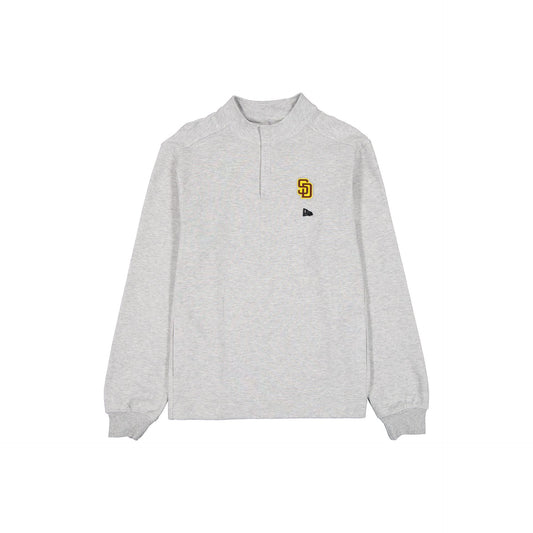 San Diego Padres Logo Essentials Heather Gray Quarter Zip