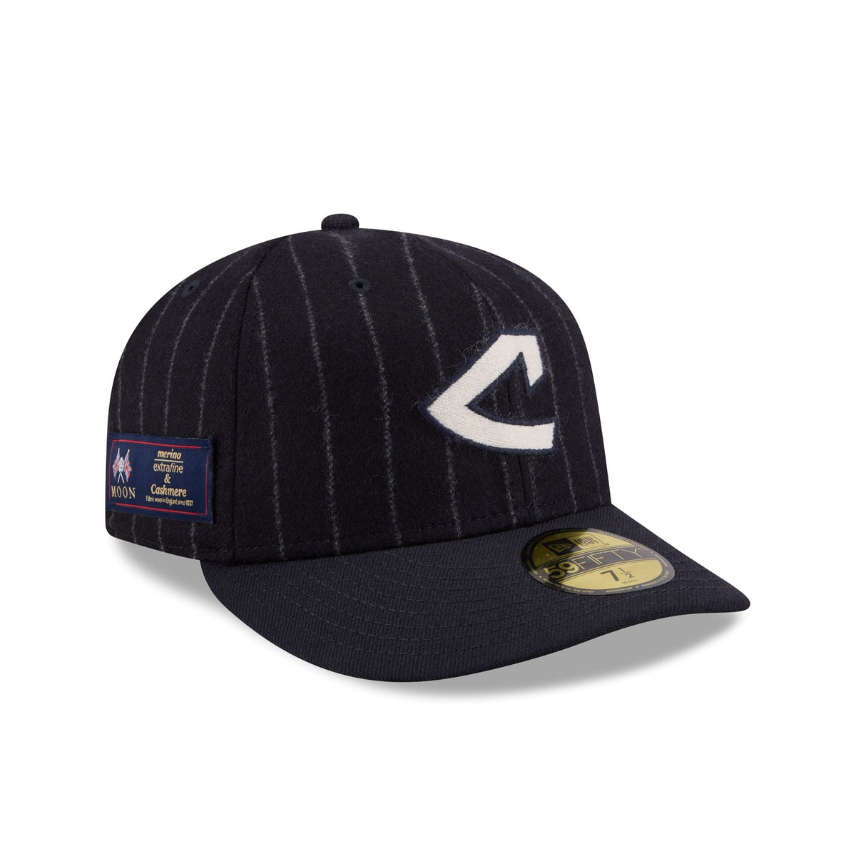 Cleveland Guardians Pinstripe Merino & Cashmere Moon 59FIFTY Fitted Hat