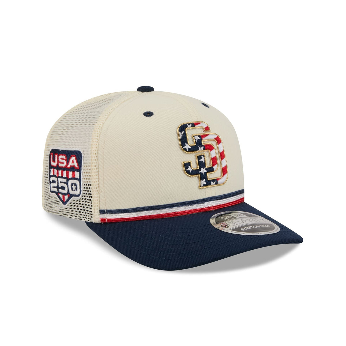 San Diego Padres Independence Day 2026 9SEVENTY Trucker Hat