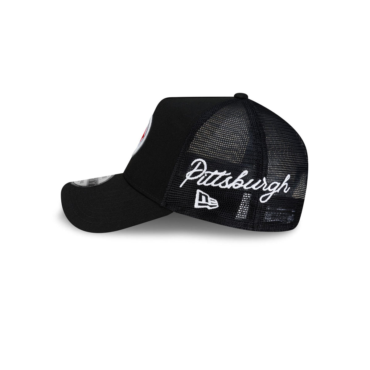Pittsburgh Steelers Side Script 9FORTY A-Frame Trucker Hat