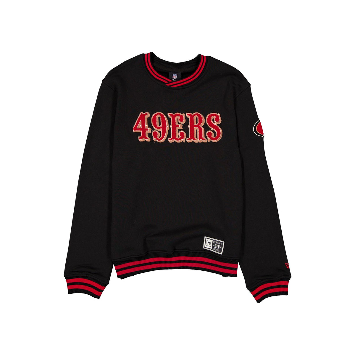 San Francisco 49ers Throwback Boucle Black Crewneck