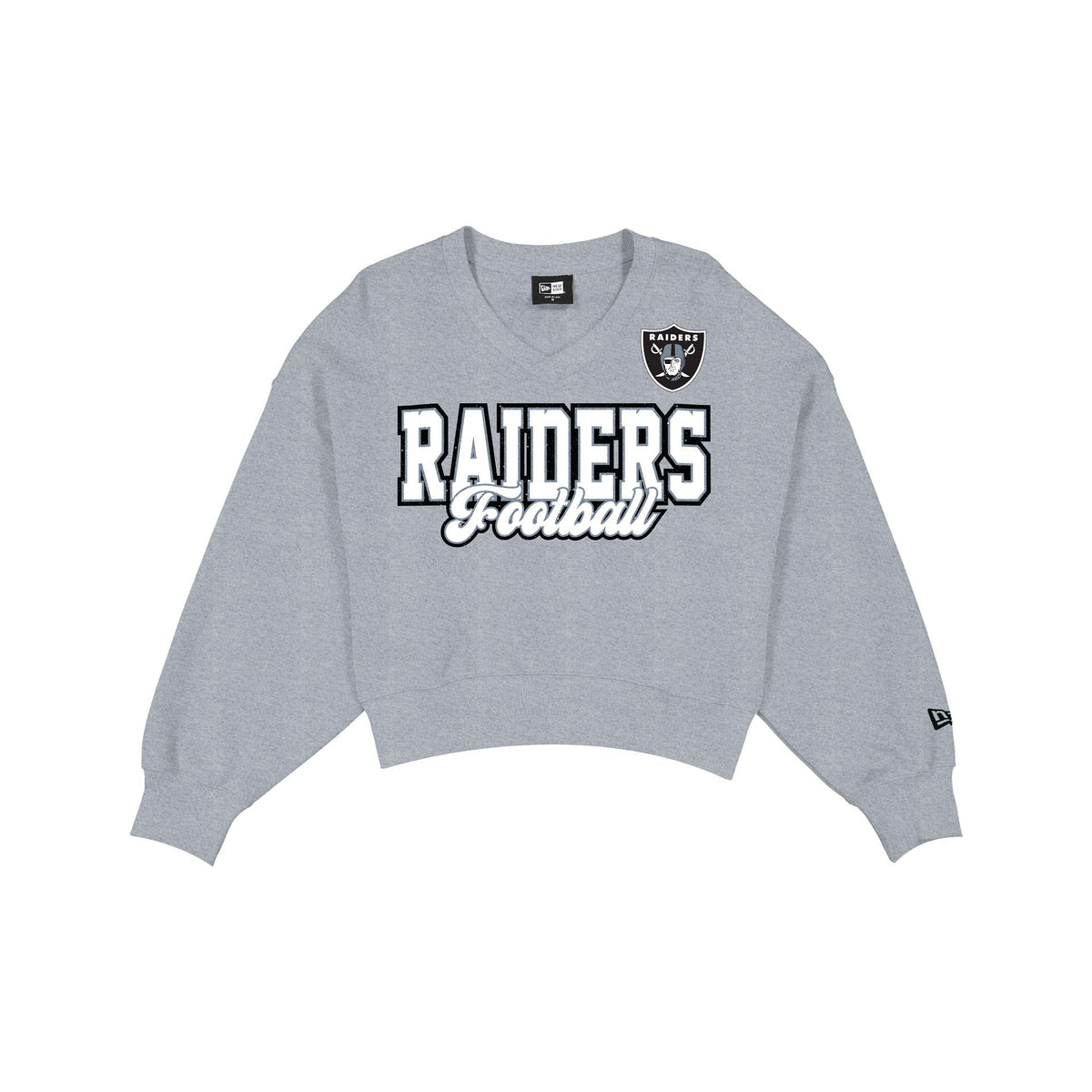 Las Vegas Raiders Women's Heather Gray Glitter Crewneck