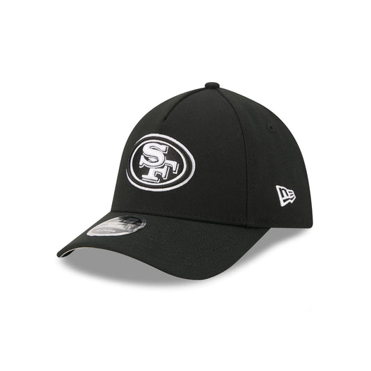 San Francisco 49ers Poly Black & White 39THIRTY M-Crown A-Frame Stretch Fit Hat