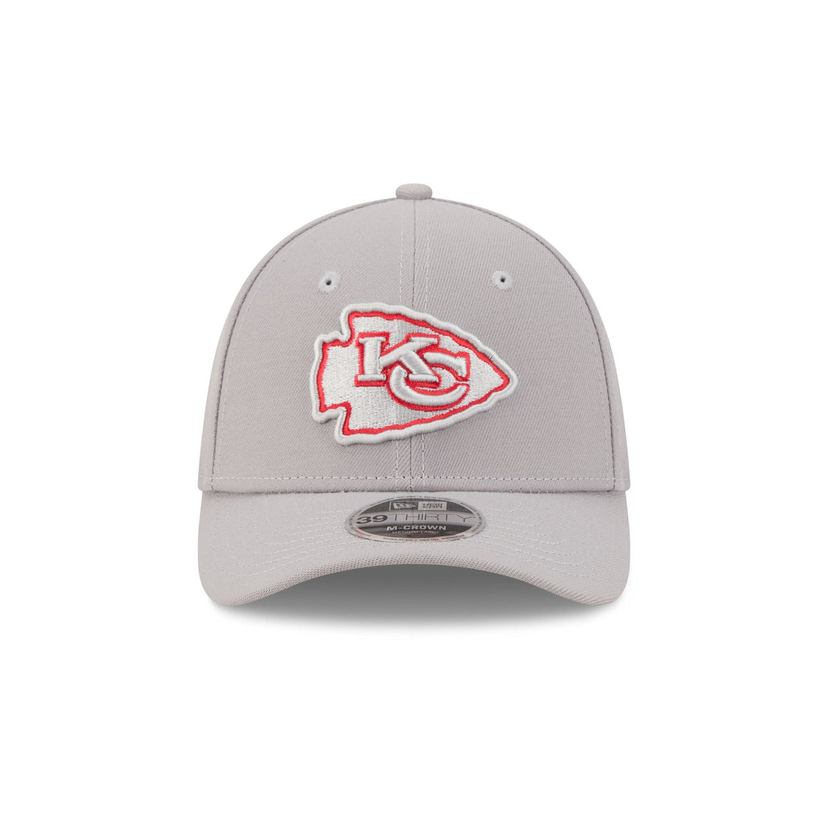 Kansas City Chiefs Poly Gray 39THIRTY M-Crown Stretch Fit Hat