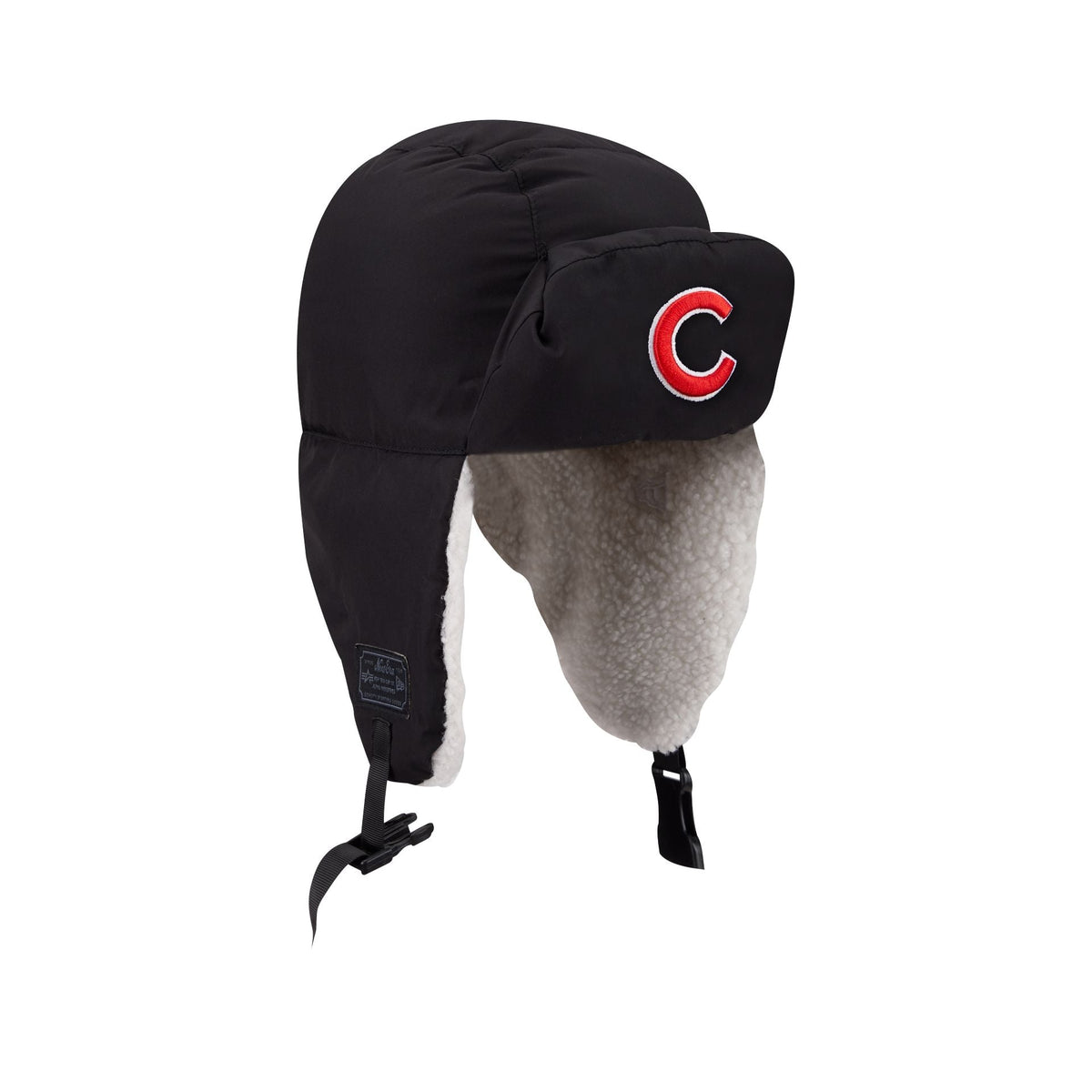 Alpha Industries x Chicago Cubs Black Puffer Trapper Hat