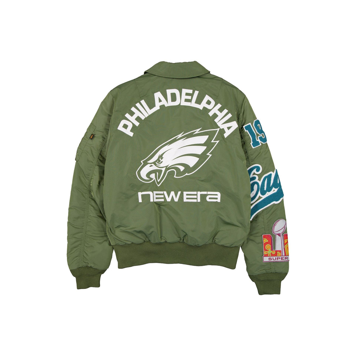 Alpha Industries x Philadelphia Eagles Sage Green MA-1 Flight Jacket