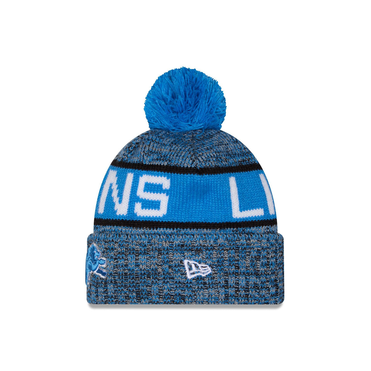 Detroit Lions Tri Color Pom Knit Hat