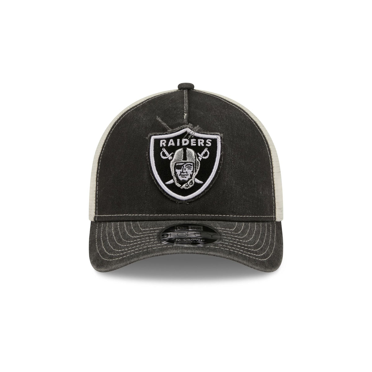 Las Vegas Raiders Frayed Logo 9FORTY M-Crown A-Frame Trucker Hat