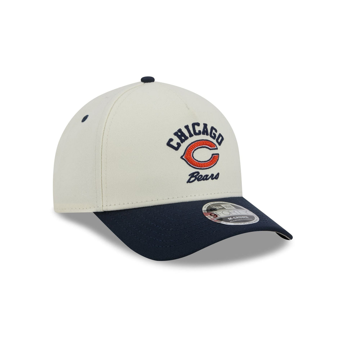 Chicago Bears Arched Graphic Chrome White 9FORTY M-Crown A-Frame Snapback Hat