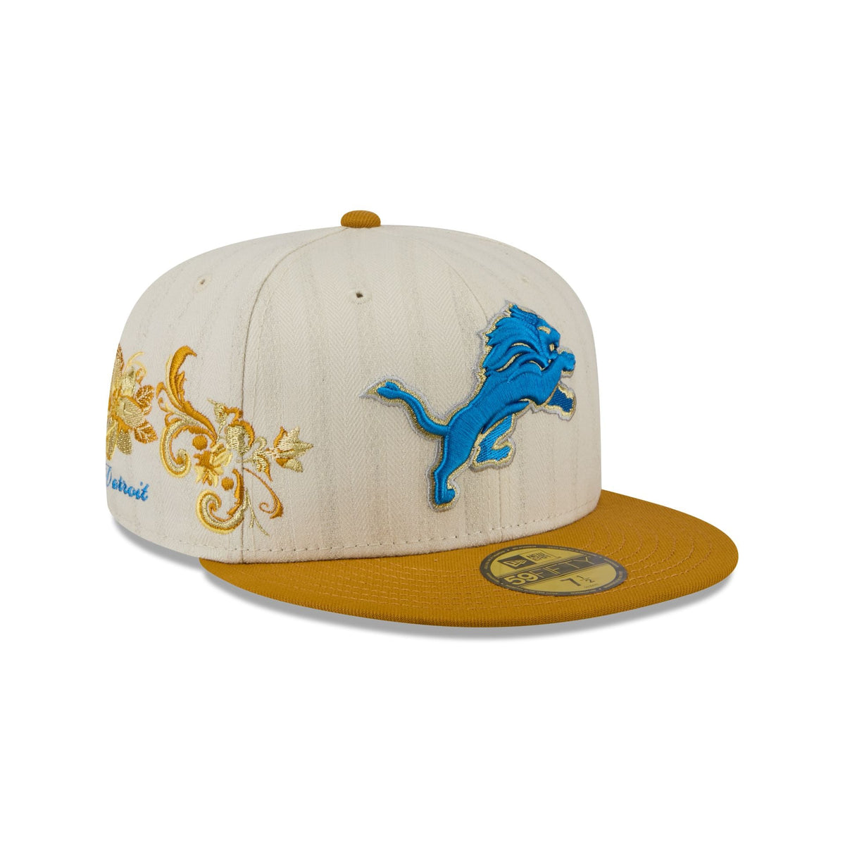 Detroit Lions Chrome Herringbone 59FIFTY Fitted Hat