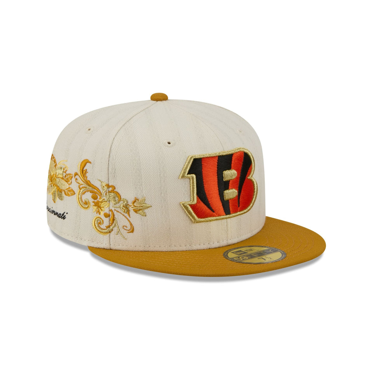 Cincinnati Bengals Chrome Herringbone 59FIFTY Fitted Hat