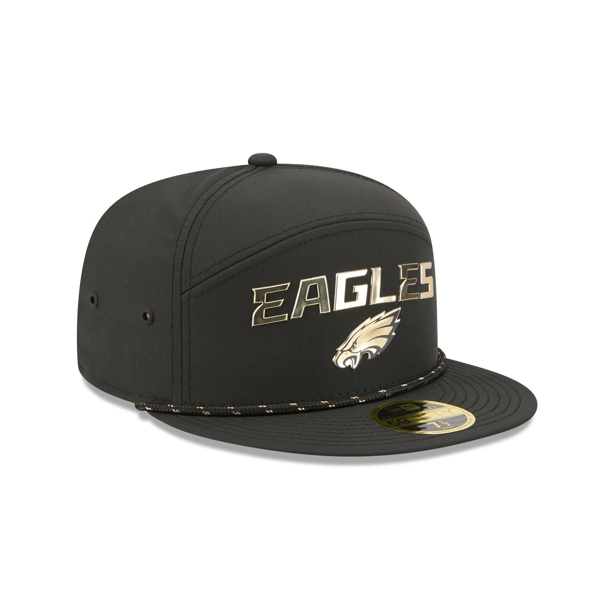Philadelphia Eagles Gold Logo Rope Split Panel 59FIFTY Fitted Hat