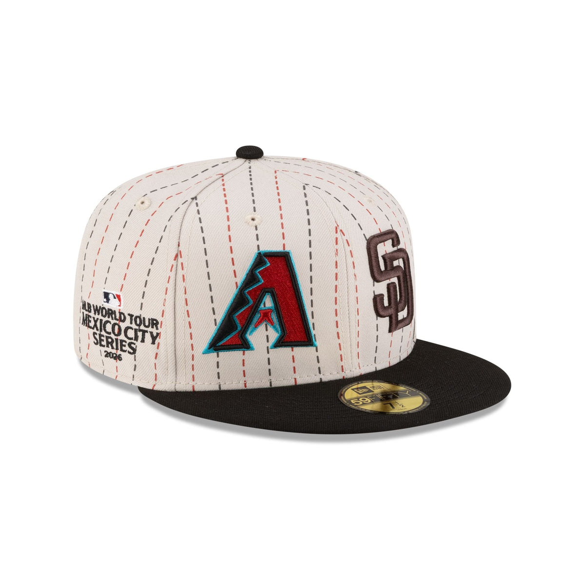 MLB 2026 MLB World Tour Mexico City Series Arizona Diamondbacks vs. San Diego Padres Pinstripe 59FIFTY Fitted Hat