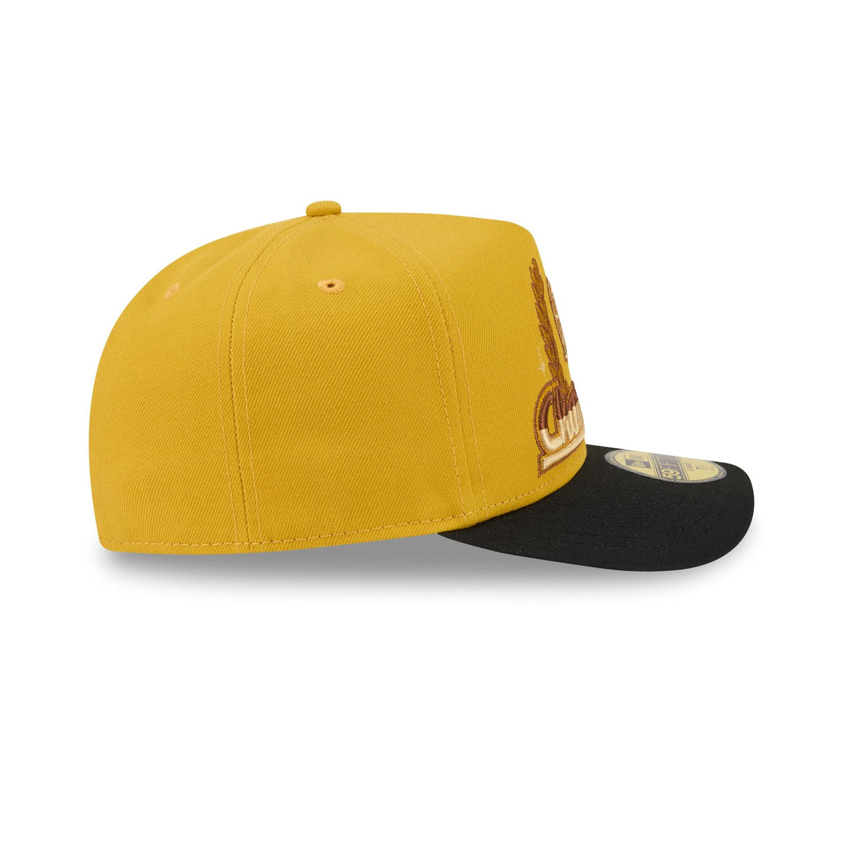 Just Caps Hardwood Classics Trophy Yellow Dallas Mavericks 59FIFTY A-Frame Fitted Hat