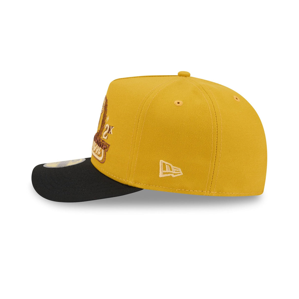 Just Caps Hardwood Classics Trophy Yellow New York Knicks 59FIFTY A-Frame Fitted Hat