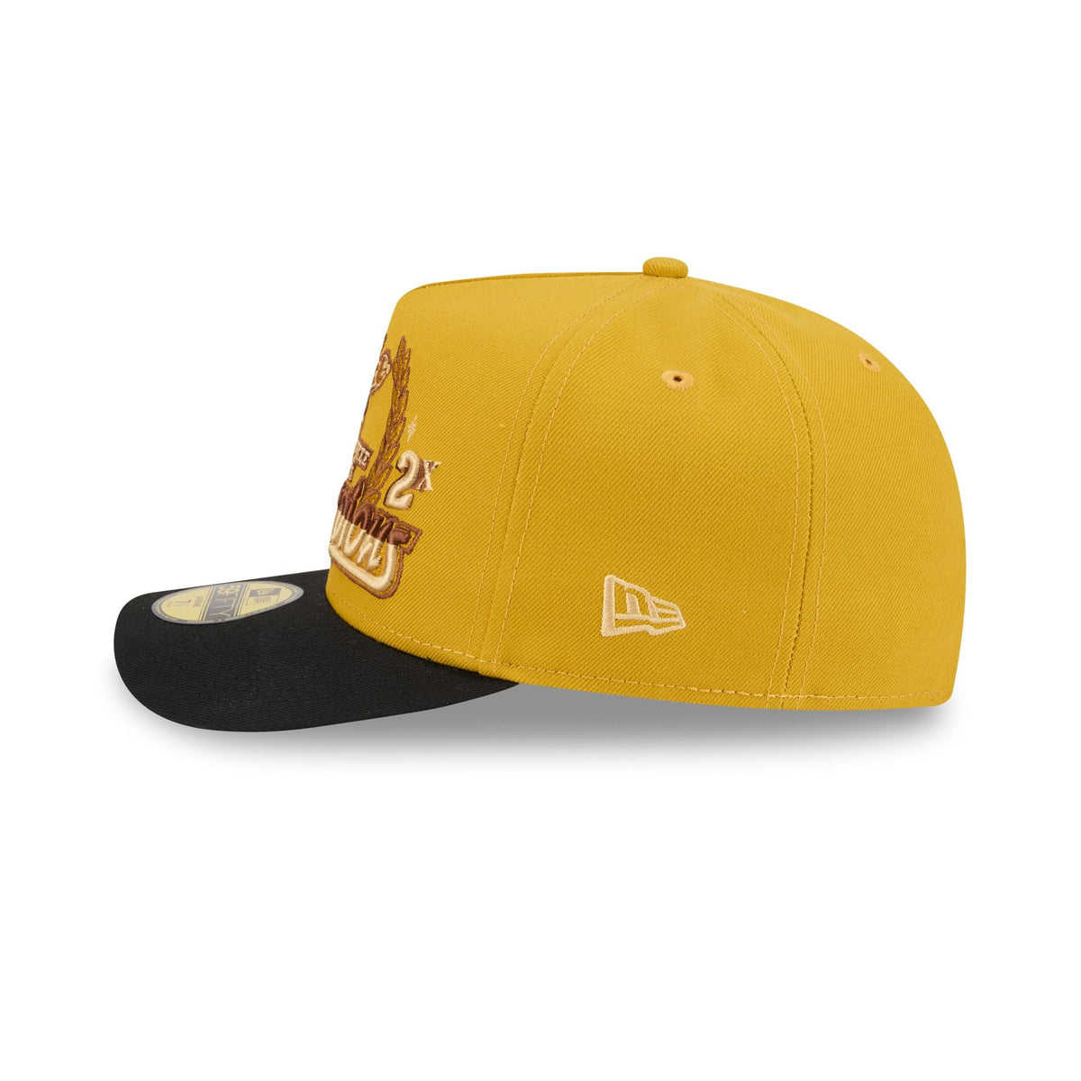 Just Caps Hardwood Classics Trophy Yellow Milwaukee Bucks 59FIFTY A-Frame Fitted Hat