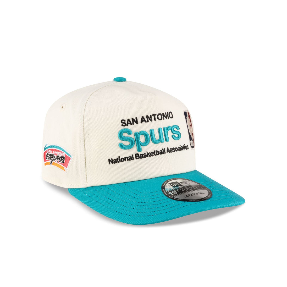 San Antonio Spurs 1989-2002 Hardwood Classics Sign Stack Chrome White 19TWENTY Adjustable Hat