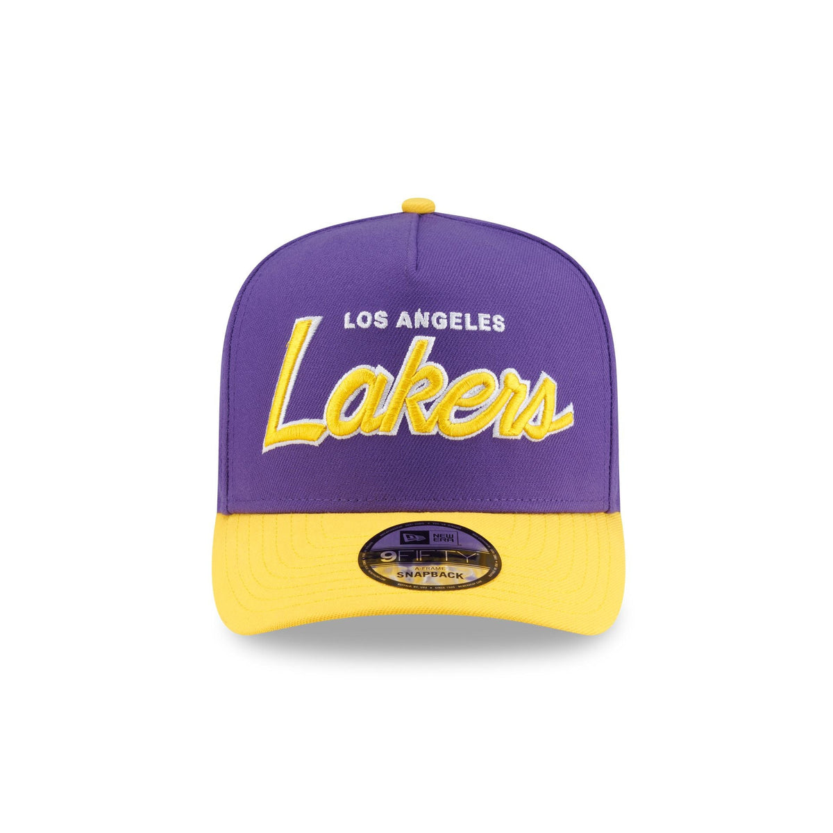 Los Angeles Lakers Hardwood Classics 90s Script 9FIFTY A-Frame Snapback Hat