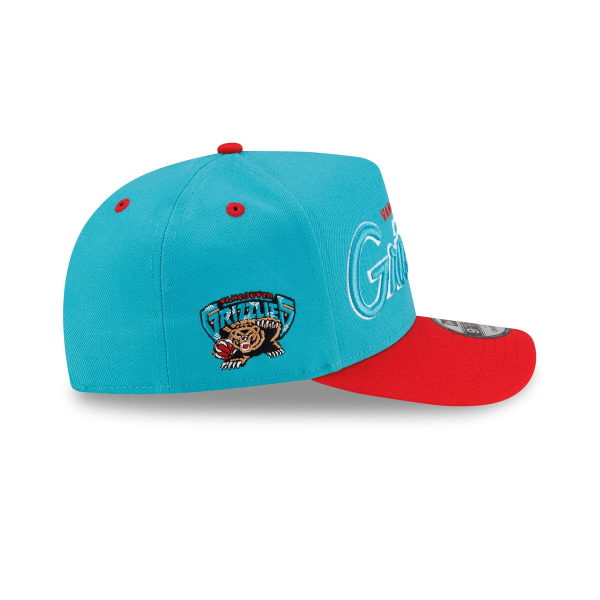 Vancouver Grizzlies Hardwood Classics 90s Script 9FIFTY A-Frame Snapback Hat