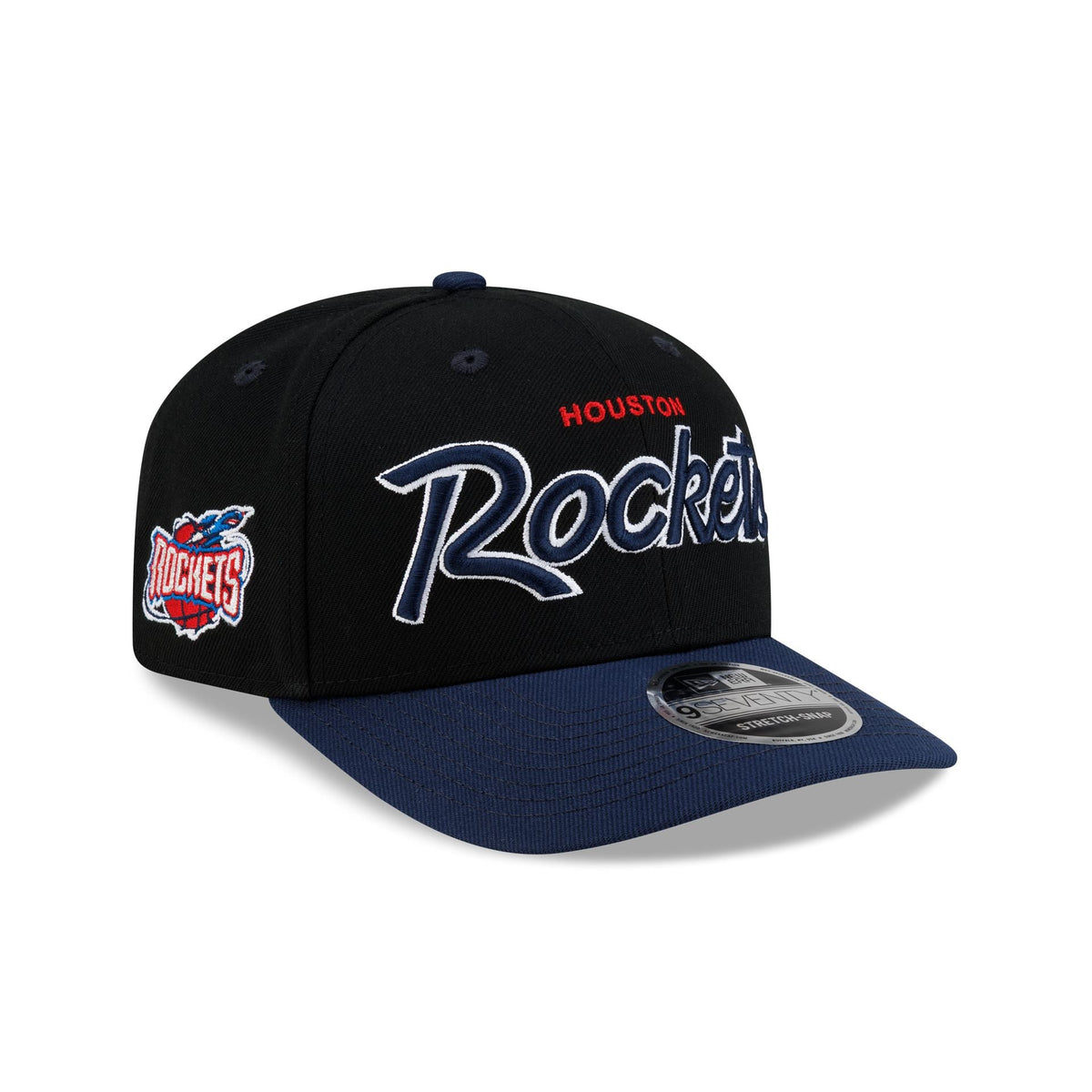 Houston Rockets Hardwood Classics 90s Script 9SEVENTY Stretch-Snap Hat