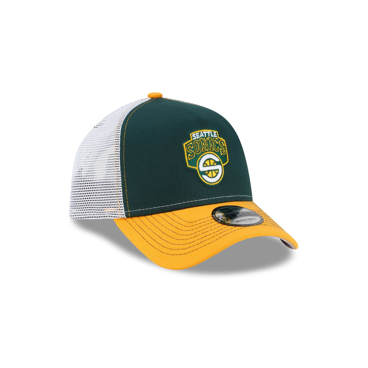Seattle SuperSonics Hardwood Classics 2000s Contrast Stitch 9FORTY A-Frame Trucker Hat