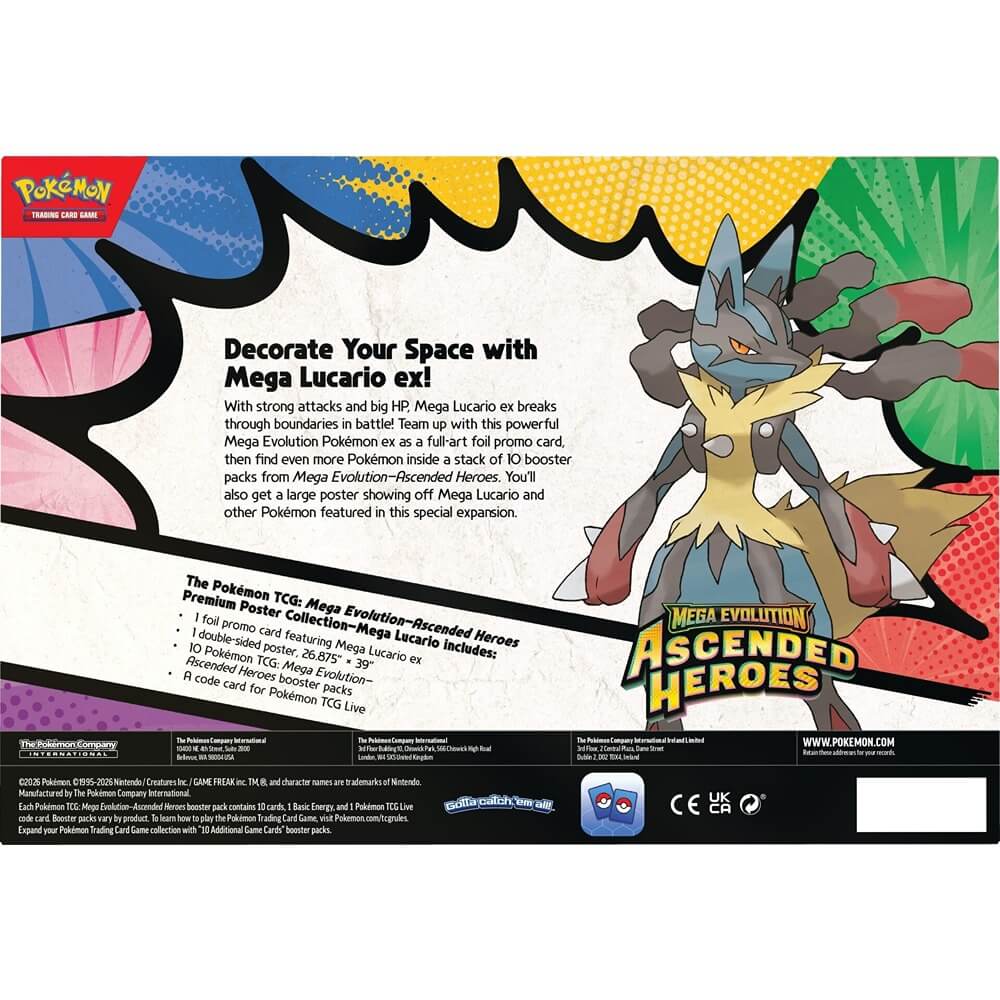 🔥2026 Christmas Gift🎄: Mega Evolution - Ascended Heroes Premium Poster Collection (Mega Lucario ex)