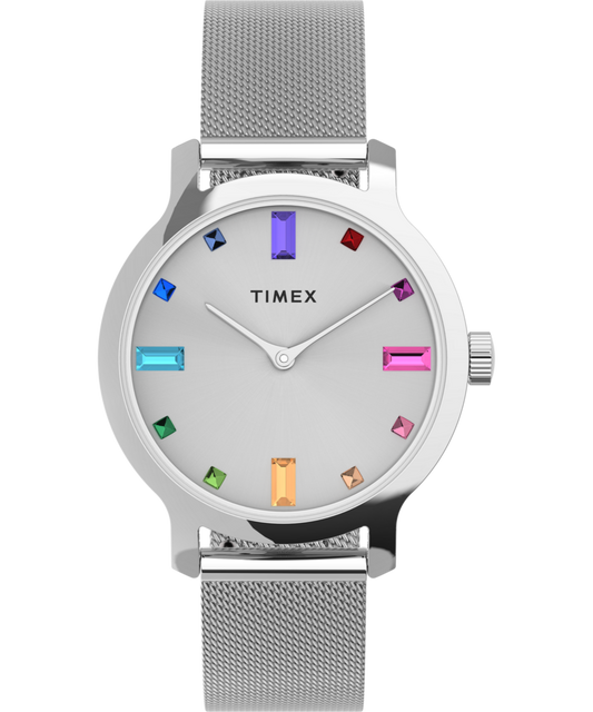 Transcend™ 31mm Stainless Steel Mesh Band Watch