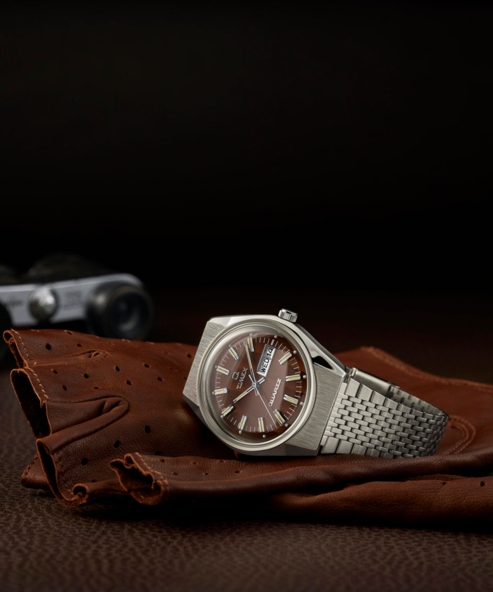 Q Timex® Falcon Eye 38mm Stainless Steel Bracelet Watch 