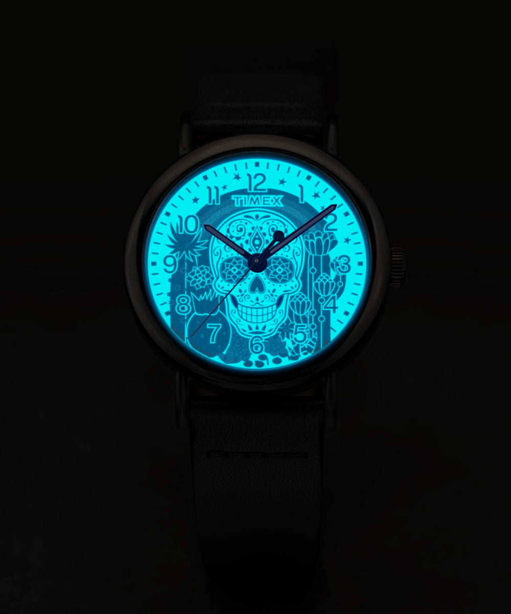 Timex Weekender Day of the Dead 40mm Leather Strap Watch