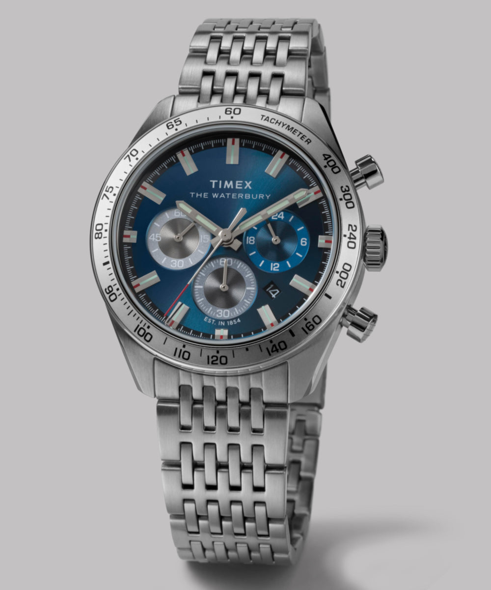 Waterbury Traditional Chronograph 41mm Stainless Steel Bracelet Watch 