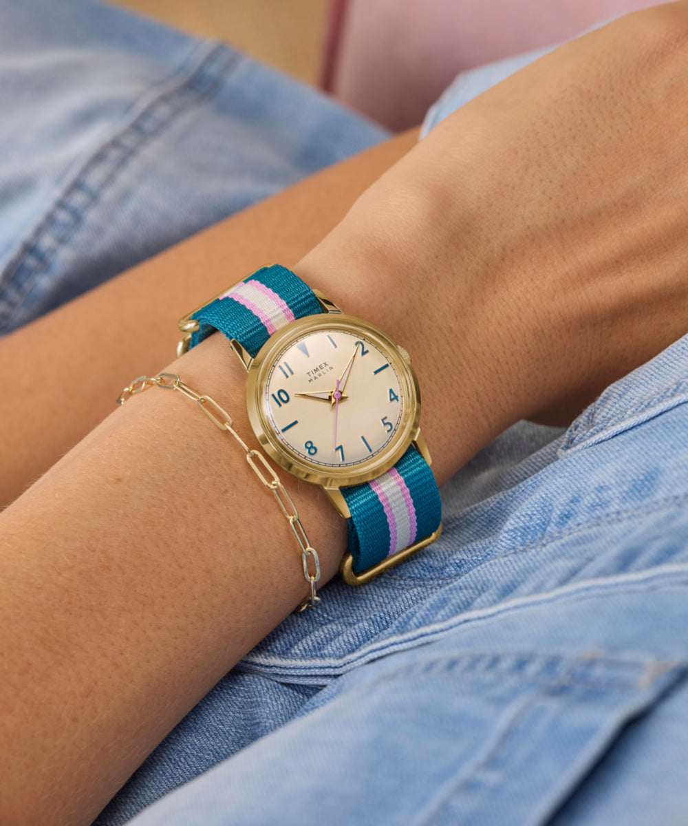 Marlin® 34mm Fabric Strap Watch