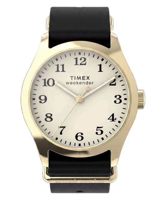 Timex Weekender® New England 34mm Leather Strap Watch