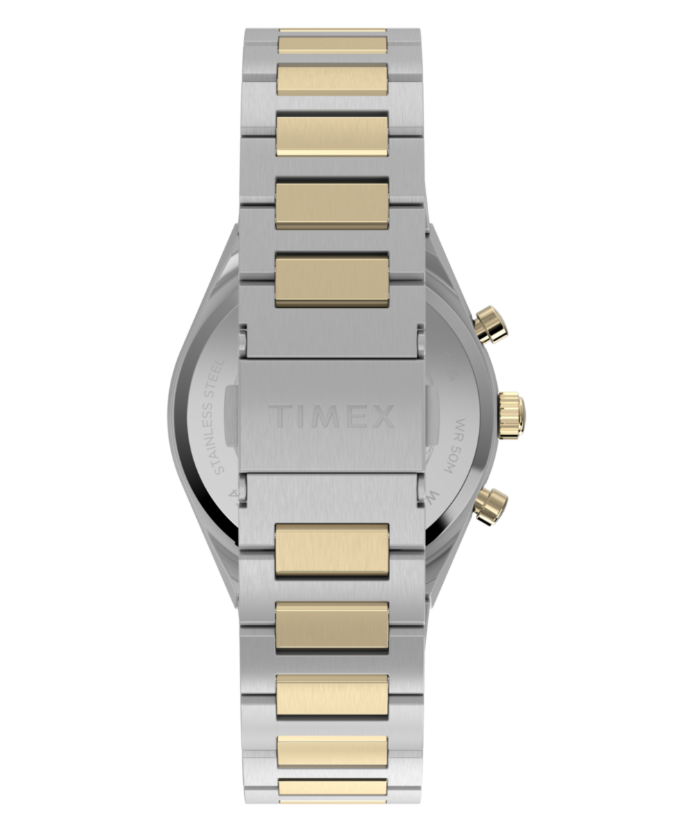 Q Timex Continental Chronograph 36mm Stainless Steel Bracelet Watch